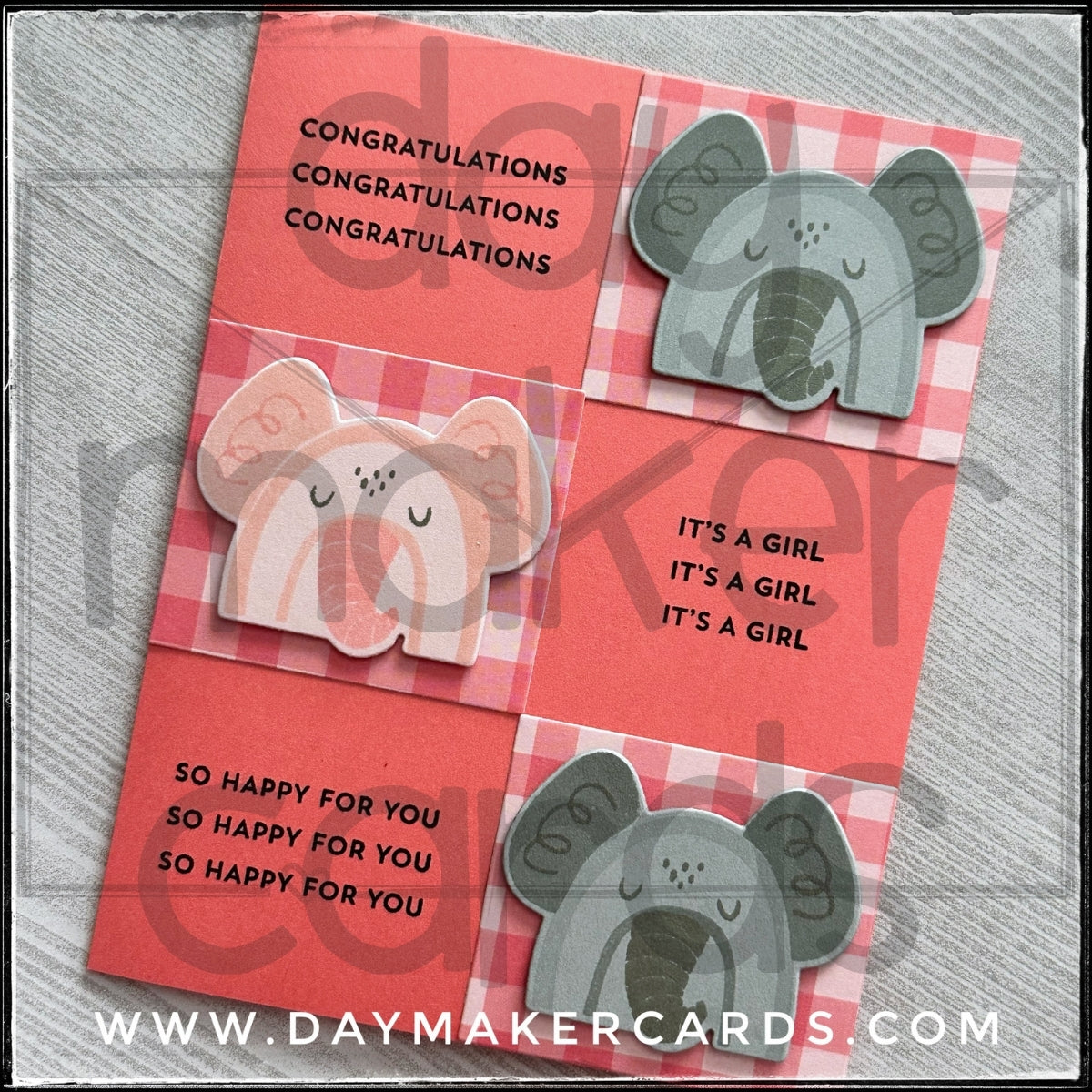 Congratulations It's A Girl Handmade Card