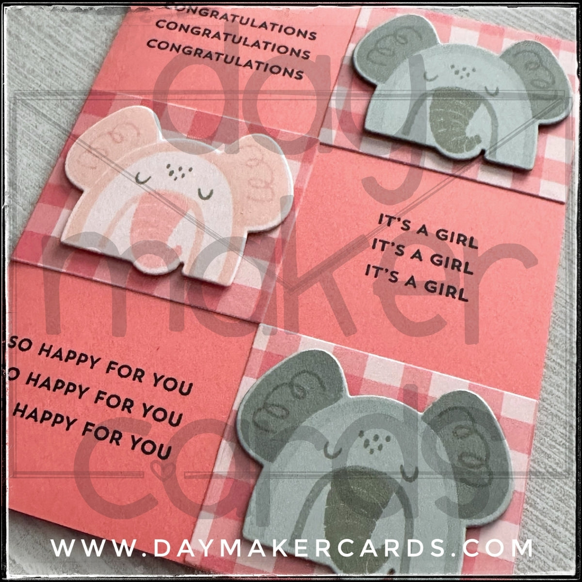 Congratulations It's A Girl Handmade Card