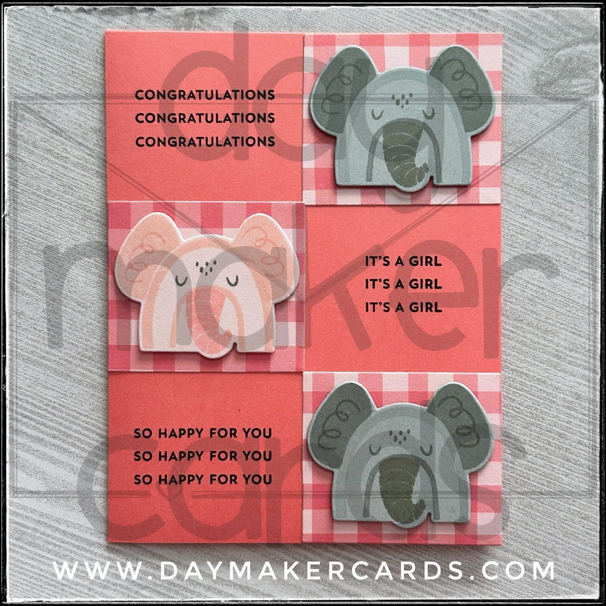 Congratulations It's A Girl Handmade Card