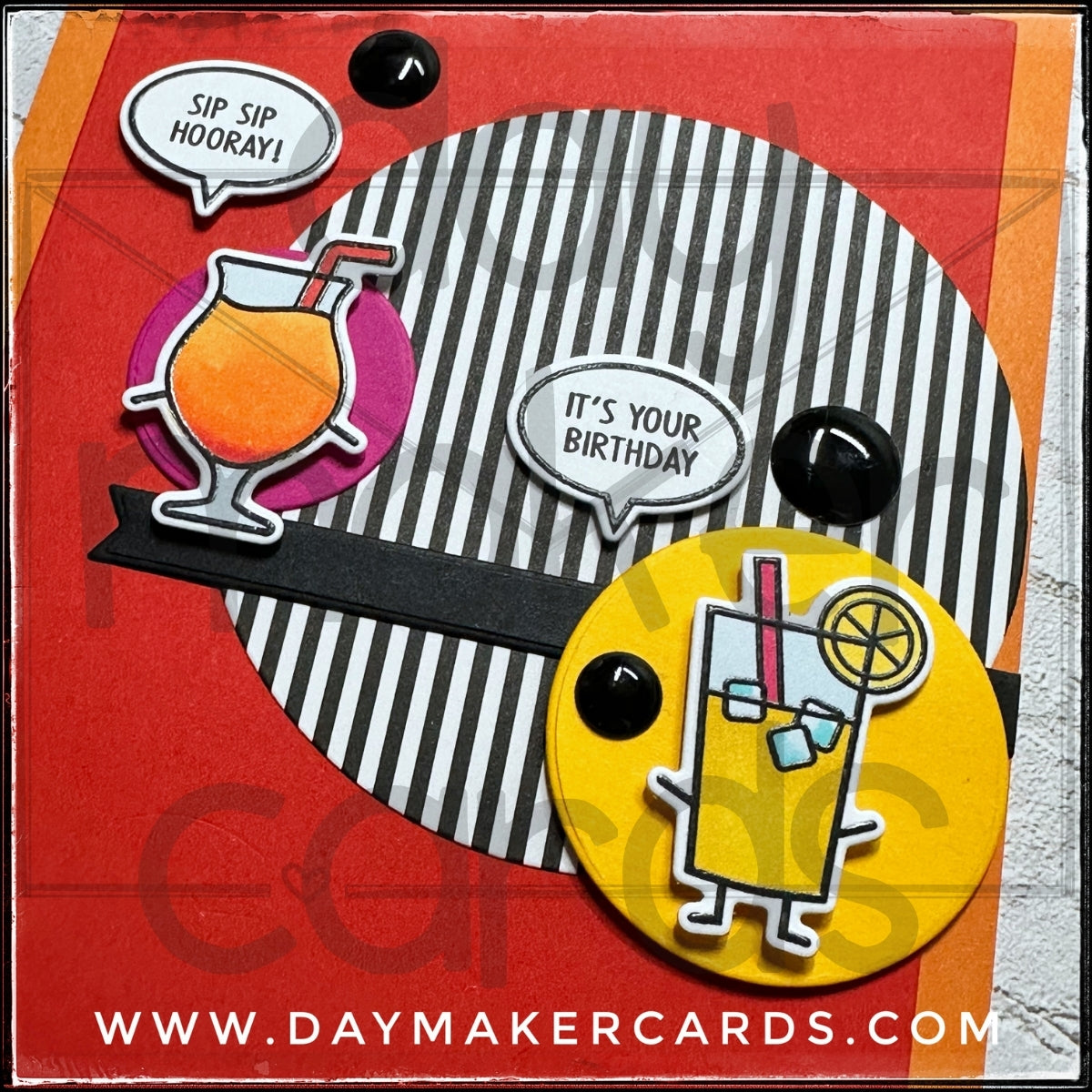 Sip Sip Hooray! Handmade Card