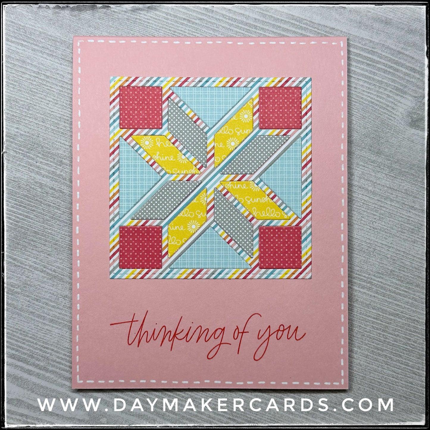 Thinking Of You [Quilted] Handmade Card