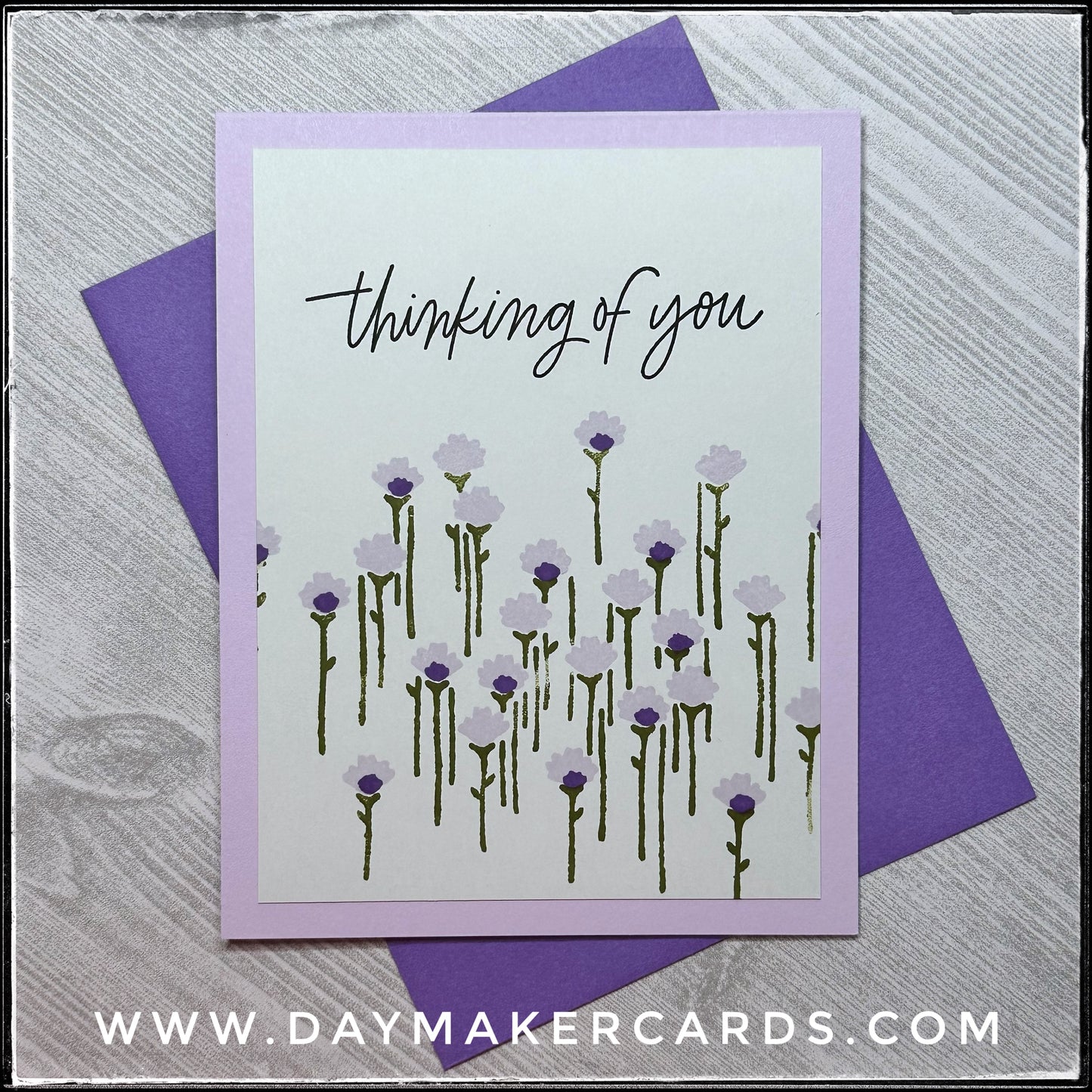 Thinking Of You Floral Handmade Card