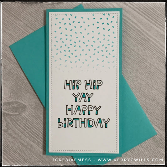 hip hip yay mini slimline handmade card