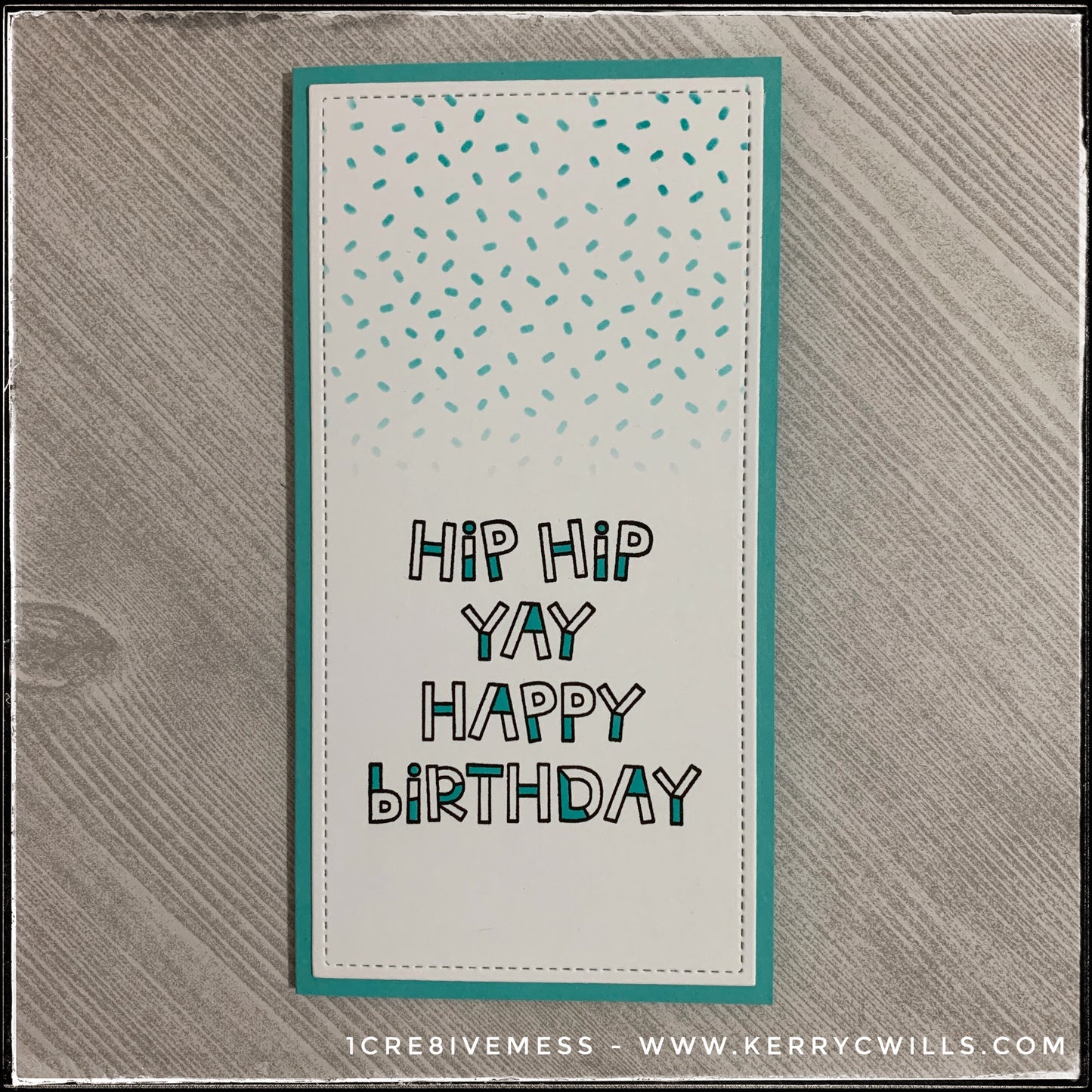 hip hip yay mini slimline handmade card