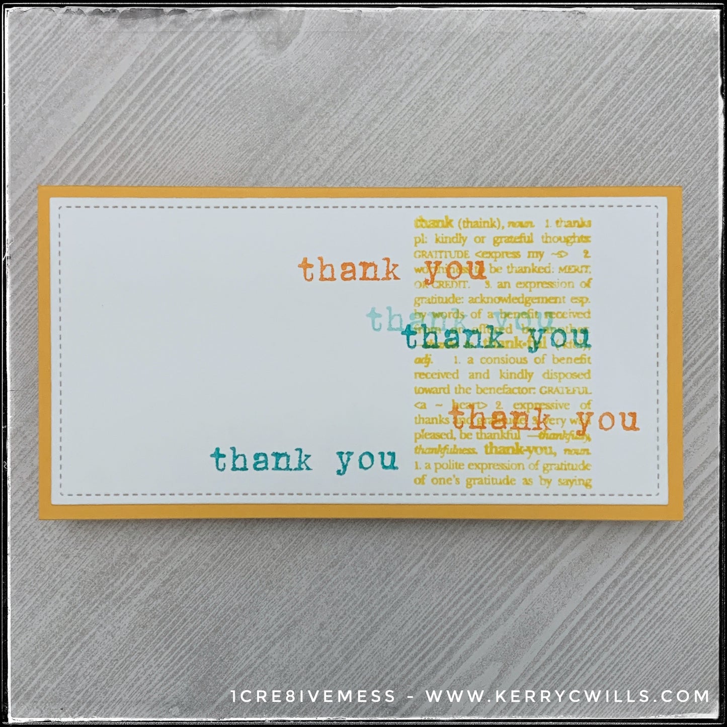 Thank You Mini Slimline Handmade Card