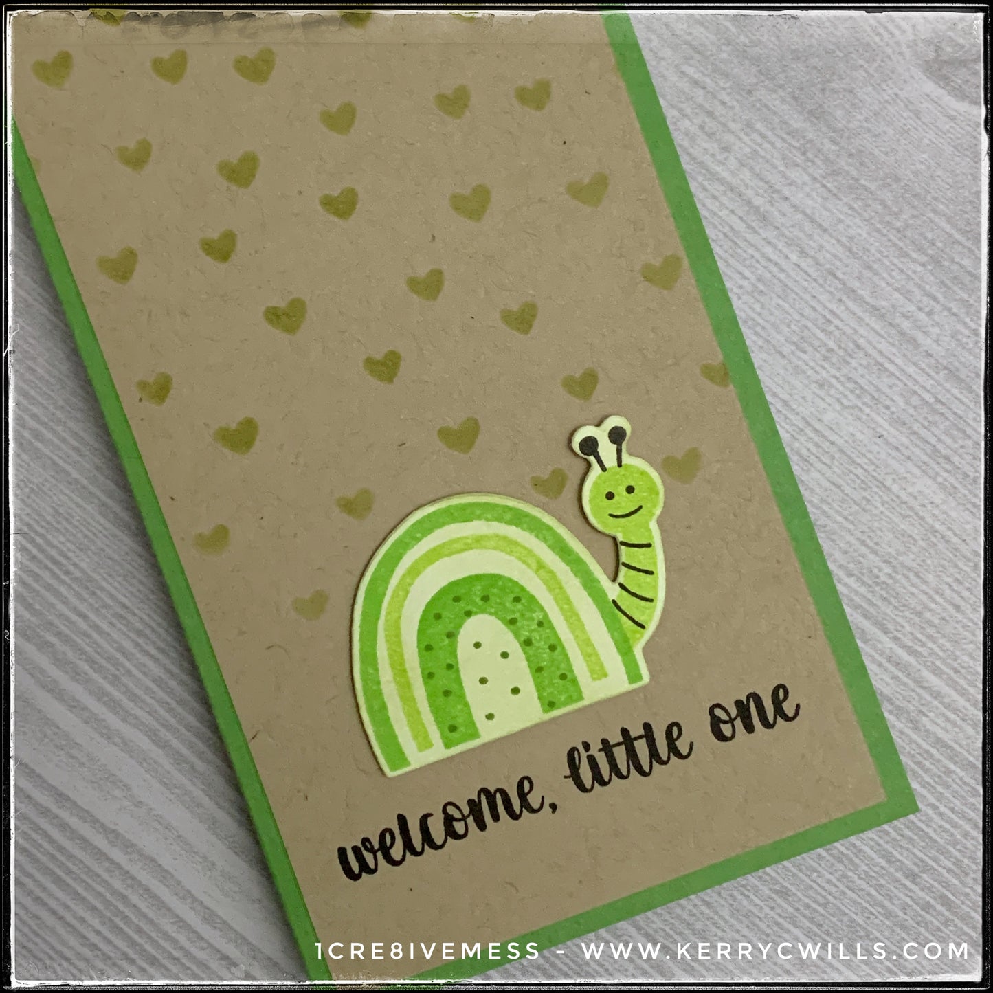 Welcome Little One Mini Slimline Handmade Card