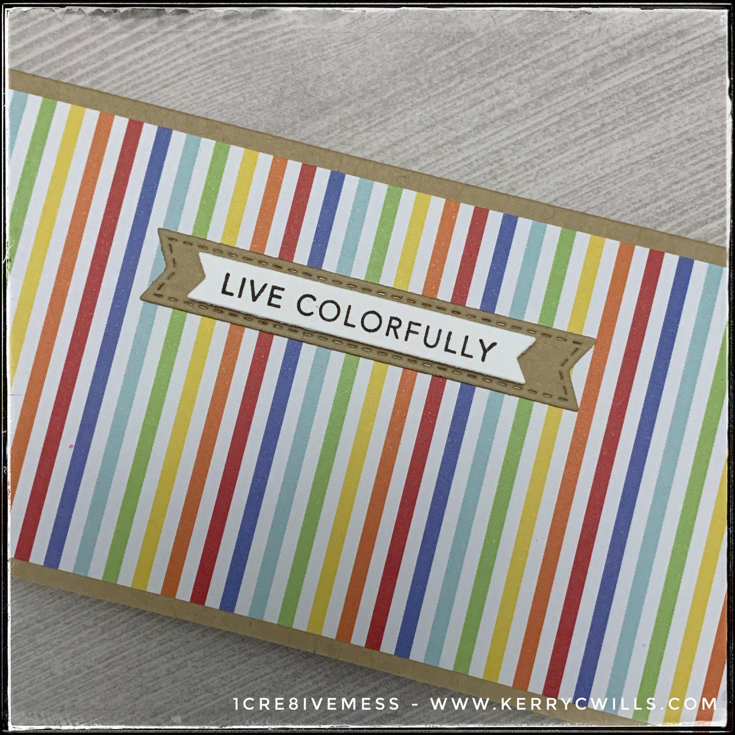 Live Colorfully Mini Slimline Handmade Card