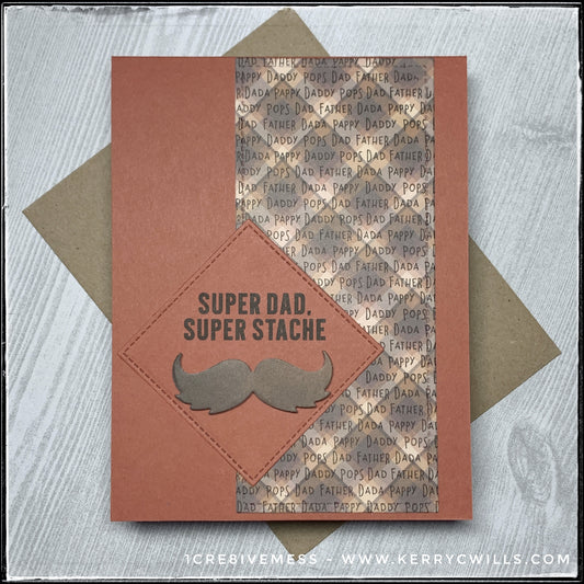 Super Dad, Super Stache Handmade Card