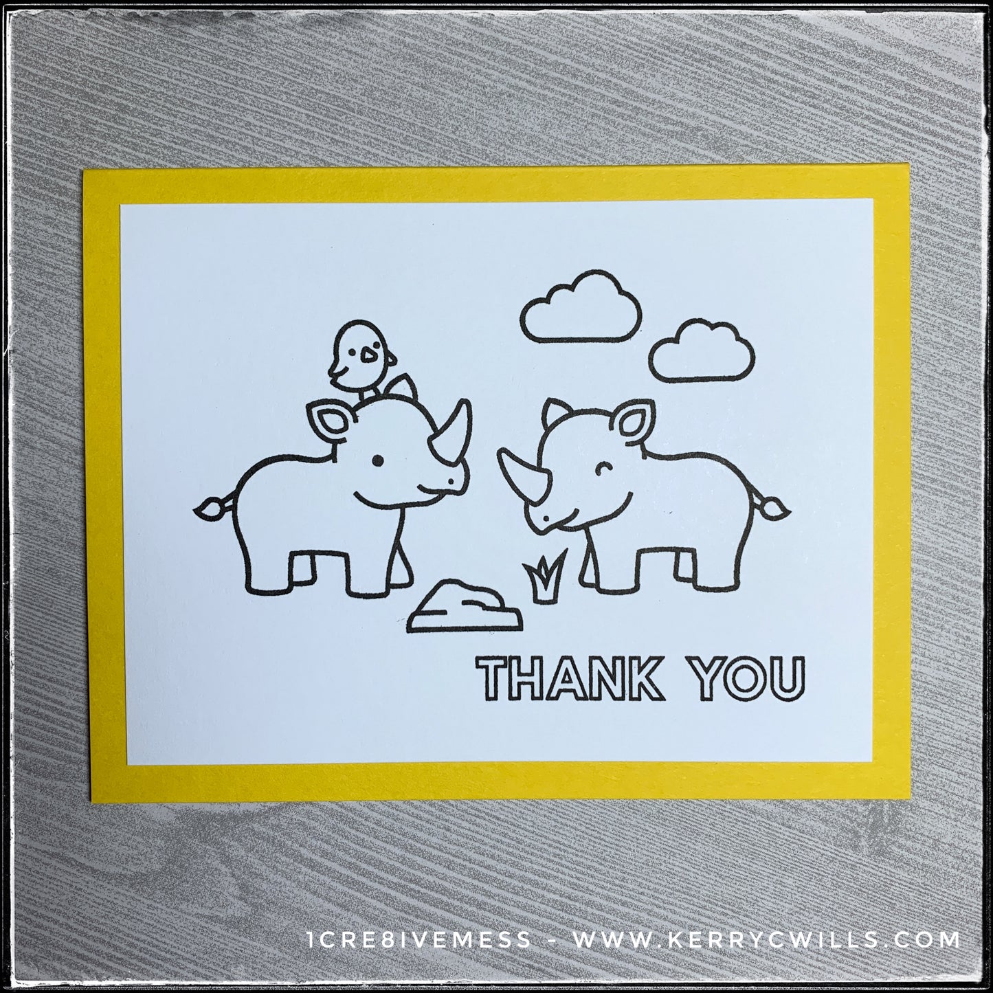Rhino Thank You Handmade Card