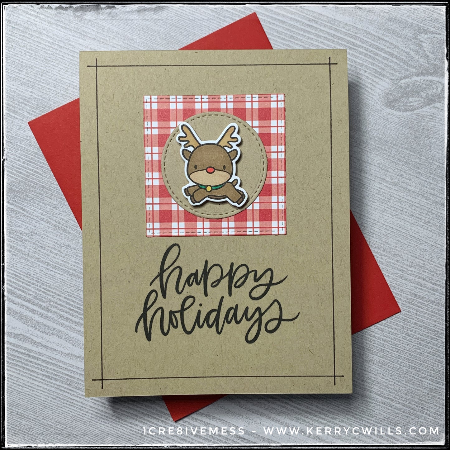 Happy Holidays Reindeer Handmade Card