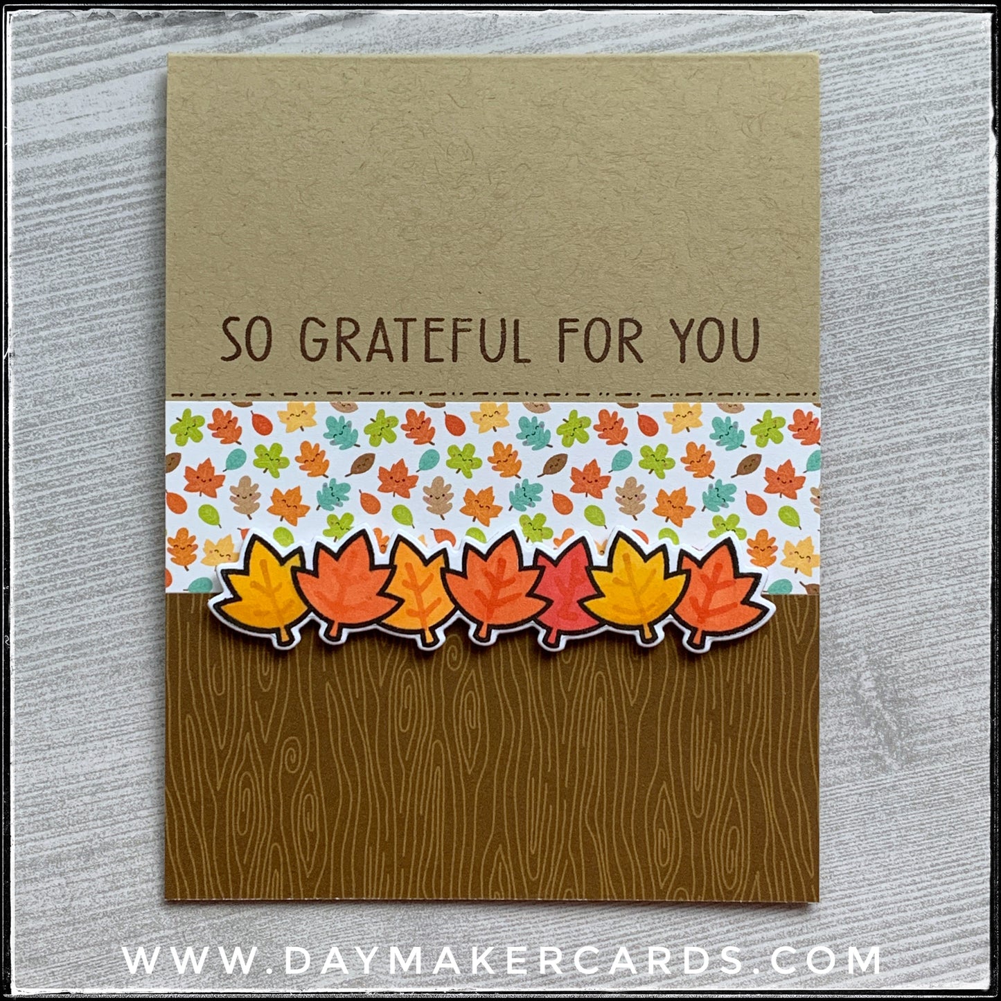 So Grateful For You Handmade Card